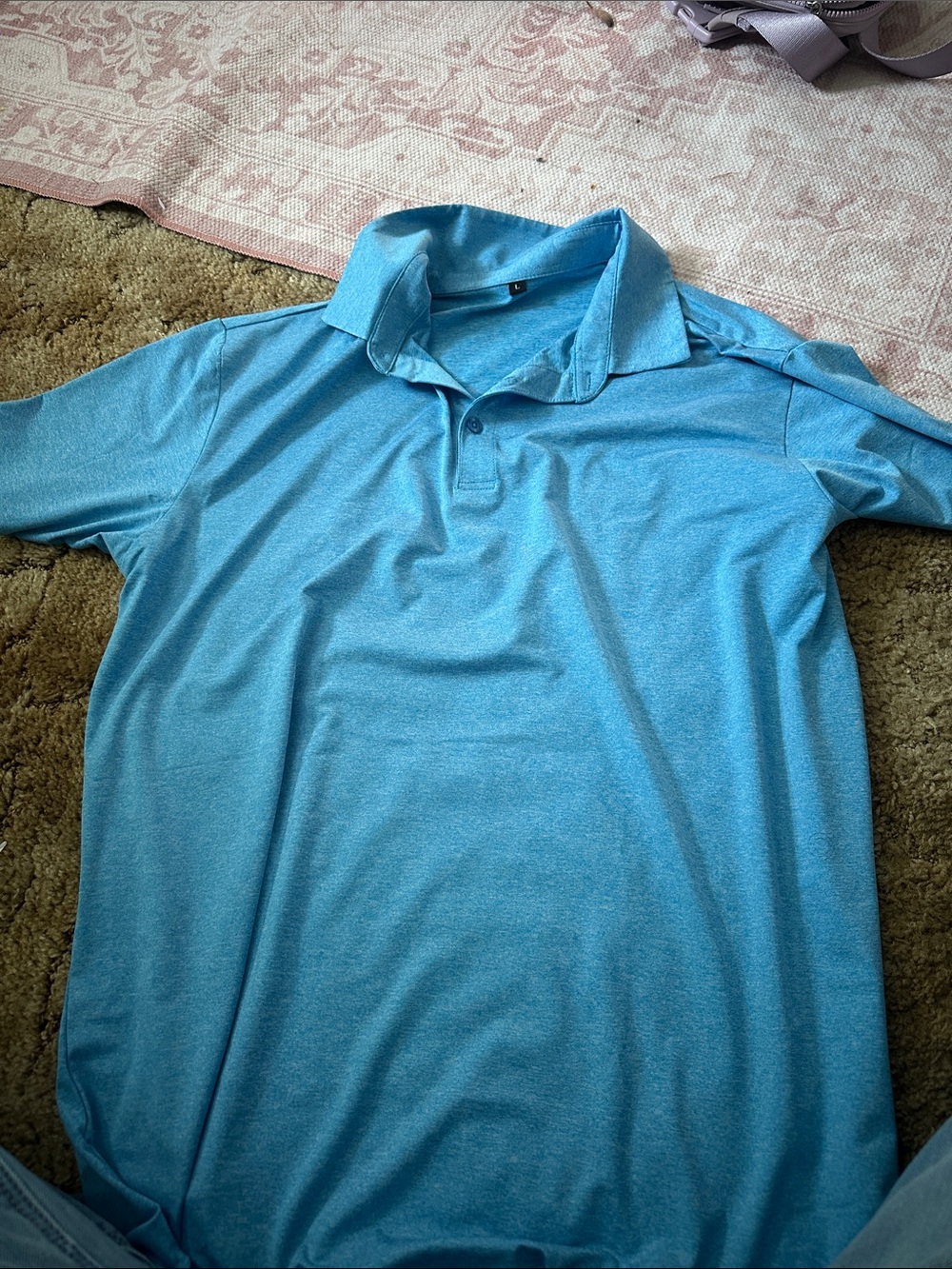 Amazon Mens Aqua Blue Polo Shirt